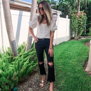 Brand new black distressed boyfriend jeans